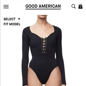 Good American Sweetheart Lace Up Bodysuit